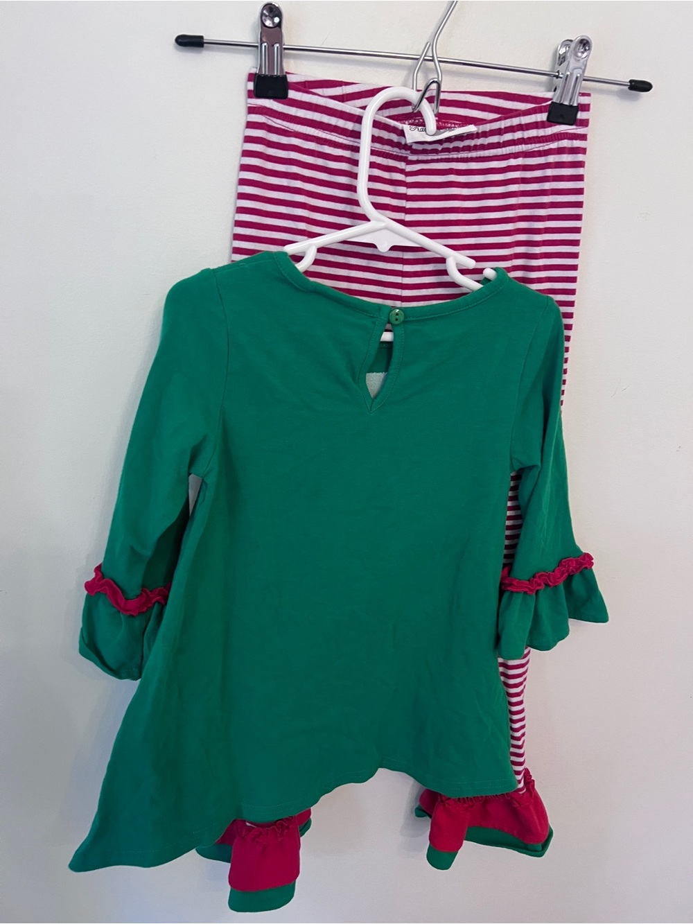 Rare Editions Girls Christmas Santa Applique Tunic & Ruffled Legging Set size 5 - Picture 12 of 12